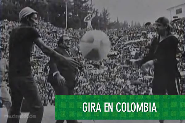 Chespirito y su elenco en Colombia