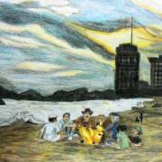 Dibujo del Chavo del 8 en Acapulco