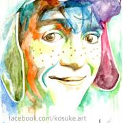 Retrato en acuarela del Chavo