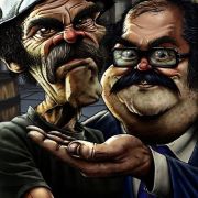 Ilustración de don Ramón y el Sr. Barriga
