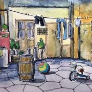 Ilustración de la Vecindad del Chavo