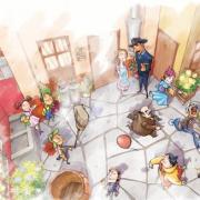 Ilustración de la Vecindad del Chavo