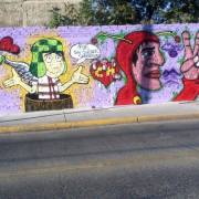 Mural en homenaje al Chavo y al Chapulín
