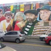 Mural de personajes en São Paulo (Brasil)