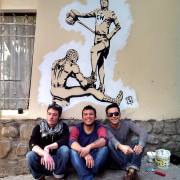 Stencil del Chapulín Colorado en La Paz, Bolivia