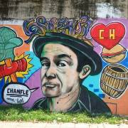 Mural en homenaje al Chómpiras
