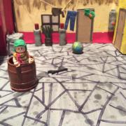 Vecindad del Chavo con plasticina y cajas